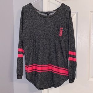 LOVE Long Sleeve Charcoal Jersey Shirt